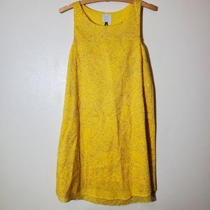 HD in Paris Anthropologie yellow cotton dress